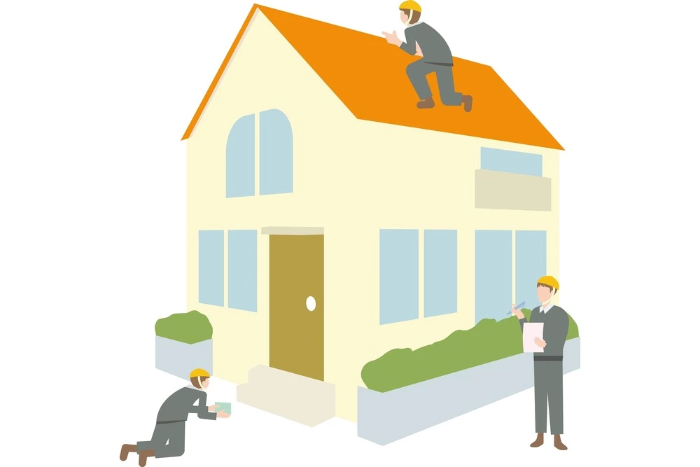 inspecting exterior of vacation rental property