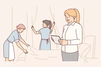 using tablet for hotel housekeeping