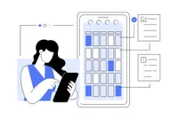 using scheduling app on mobile device